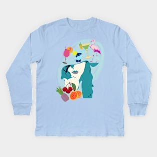 Beach party girl Kids Long Sleeve T-Shirt